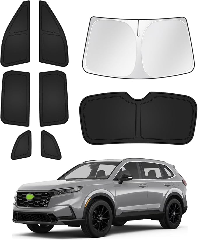 Canvcle Sunshades for Honda CRV 2023-2025 2026 CR-V Accessories Windshield Sun Shade Side Rear Window Shade Cover Sun Visor Shield Privacy Protection Keep Vehicle Cool Black 8PCS by Canvcle