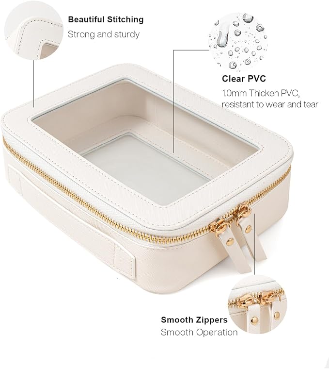 Clear Mahjong Tile Bag, Makeup Bag Set Travel Makeup Case Clear Cosmetic Travel Bag Small Makeup Organizer Mini Make Up Pouch for Purse Waterproof Toiletry Bag Portable Car Essentials Car Organizer - Image 6