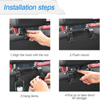 4 Pack Headrest Hooks for Vehicle Seats, Carbon Fiber/Black | rear-row hanging storage, supports bags coats and groceries, fits matching headrest posts, interior accessory - Image 5