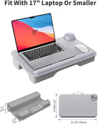 SAIJI Laptop Lap Desk with External Monitor Holder Fits Up to 17" Laptops | Lightweight Lap Tray Table Stand with Soft Leather Wrist Rest, Lap Desk with Cushion for Home Office Working On Couch & Bed - Image 6
