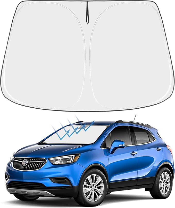 Proadsy Custom Fit 2018-2022 Buick Encore Windshield Sun Shade, Blocks Heat | 240T Heat Shield, Drops Temp 54°F, Blocks 99% UV, Prevents Dashboard Cracking, Summer Parking & Beach Trips, Easy Twist-Fold by Proadsy
