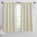 RYB HOME 54 inch Curtains for Living Room Bedroom, Rod Pocket | Thermal Insulated, Room Darkening, Temperature Balance, Shades for Studio Dorm Rental Room, W42 x L54, Beige, 2 Panels by RYBHOME