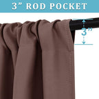 RYB HOME Cafe Blackout Curtains 24 inch Length for RV Camper Kitchen Window | Temperature Regulating,Light UV Blocking,Privacy Protection,Short Small Half Window Tiers,W42 x L24,Chocolate Brown,2 Panels - Image 2