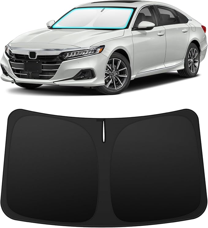 INSAUTO Custom Fit Windshield Sun Shade for Honda Accord 2018-2022 | Foldable Front Window Sunshade Car Accessories, UV & Heat Reflector, Keeps Interior Cool, Includes Storage Bag by INSAUTO
