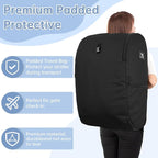 Padded Car Seat Travel Bag Compatible with Doona Car Seat Stroller | Car Seat Travel Bag with Lockable Zipper, Foldable Gate Check Bag for Airplane, Travel for Baby Essentials(Midnight Black) - Image 3