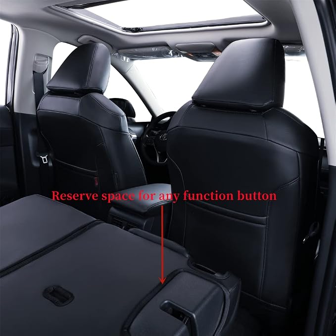 coverdream Custom Seat Covers Compatible with Select Toyota Corolla L,LE 2020 2021 2022 Models - Leatherette (Red/Black,Full Set) - Image 5