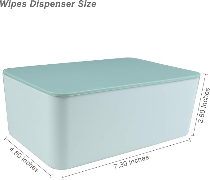 Diaper Wipes Dispenser, Tissue Storage Box Case (Green) | Wet Wipe Dispenser Holder with Lid for Home, Office, Cars - Image 2