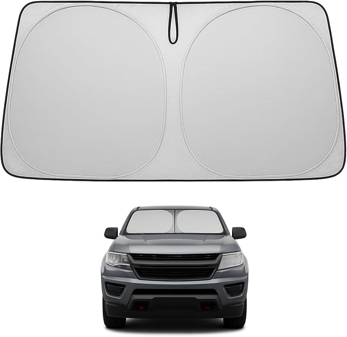 Proadsy Custom Fit Car Windshield Sun Shade for 2015-2022 Chevy Colorado | 240T Heat Shield, Drops Temp 54°F, Blocks 99% UV, Prevents Dashboard Cracking, Summer Parking & Beach Trips, Easy Twist-Fold by Proadsy