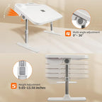 Laptop Desk Bed Table,Adjustable Lap Desk Bed Tray,Portable Folding Couch Table with Storage Drawer & Bookstand,Car Rear Seat Sofa Floor Laptop Tray Stand for Adult Kids Eating Writing Reading - Image 3