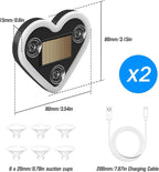 2PCS Car Window Wireless LED Ambient Light Solar Powered Love Heart Shaped Neon Lamp for Night Driving Interior Decor Accessories Romantic Gift for Women Girl Couples-Blue - Image 7
