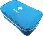 Red First Aid Bag Empty Travel Rescue Pouch First Responder Storage Medicine Emergency Bag for Car Home Office Kitchen Sport Outdoors (Blue with Handle) - Image 2