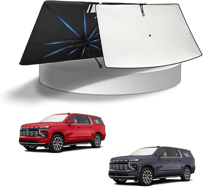 KUST Sun Shade Umbrella for 2021-2025 2026 Chevrolet Chevy Suburban/GMC Yukon XL | Custom Fit Windshield Sunshade | Foldable Sunshade with Bendable Handle | Blocks Heat & UV Scratch Resistant by KUST