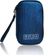 Electronic Organizer Bag Cable Organizer Travel Cord Organizer Case Pouch Portable Carrying Case for Charger Hard Drive Earphone USB SD Card (Navy) by DUMEALAGR