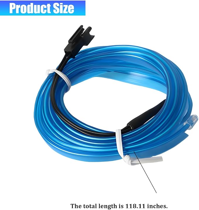 Car LED Strip Lights, 9.84FT 5V Waterproof Flexible Vehicle Ambient Lighting Kits with USB Port, Automotive Lamp Strips Decorations, Universal for SUV Automobile Truck (Blue) - Image 2