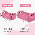 Car Trunk Organizer, Collapsible Car Organizers and Storage Large Pink | Sturdy, Strong Capacity, Clean Decor, Multi Compartment Container Box, Adjustable Car Accessories for SUV Sedan Truck - Image 2