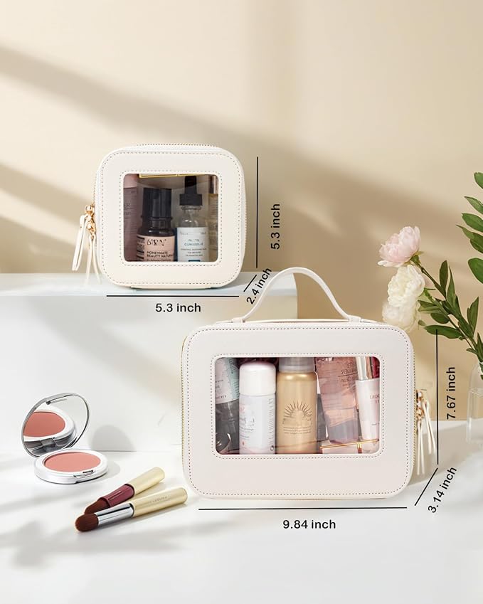 Travel Clear Makeup Bag Set, TSA Approved Cosmetic Bag Case with Zipper Portable Makeup Pouch Toiletry Bag Traveling Cosmetic Organizer Storage Bag Car Organizer Car Essentials - Image 7