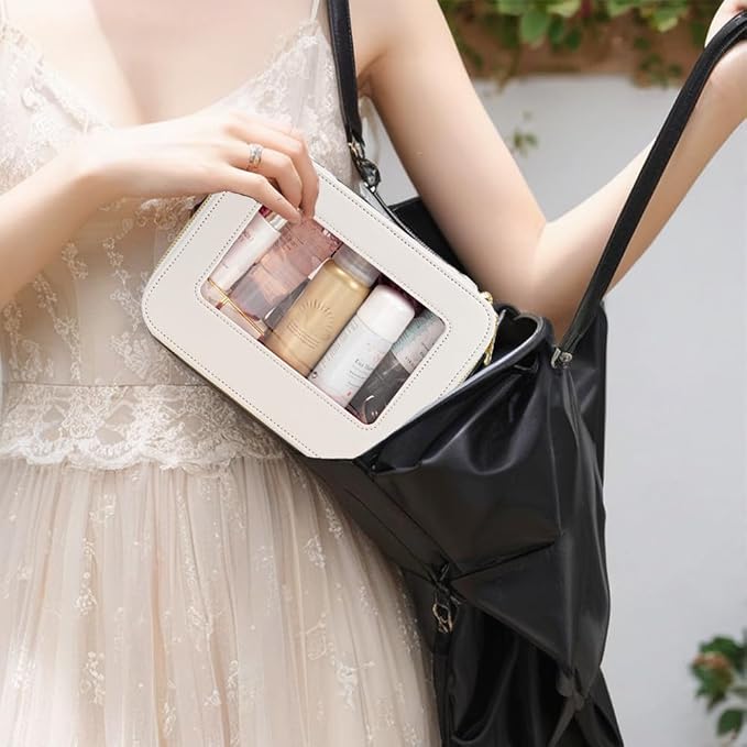 Clear Mahjong Tile Bag, Makeup Bag Set Travel Makeup Case Clear Cosmetic Travel Bag Small Makeup Organizer Mini Make Up Pouch for Purse Waterproof Toiletry Bag Portable Car Essentials Car Organizer - Image 5