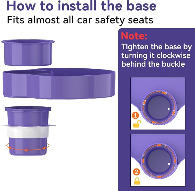 Kids Car Seat Tray, Travel Tray with Cup Holder for Toddler Baby, Kids Car Seat Food Snack Organizer for Road Trip, Stroller snack Organizer Travel Must Haves Toddler Must Haves (Purple, 1 PCS) - Image 6