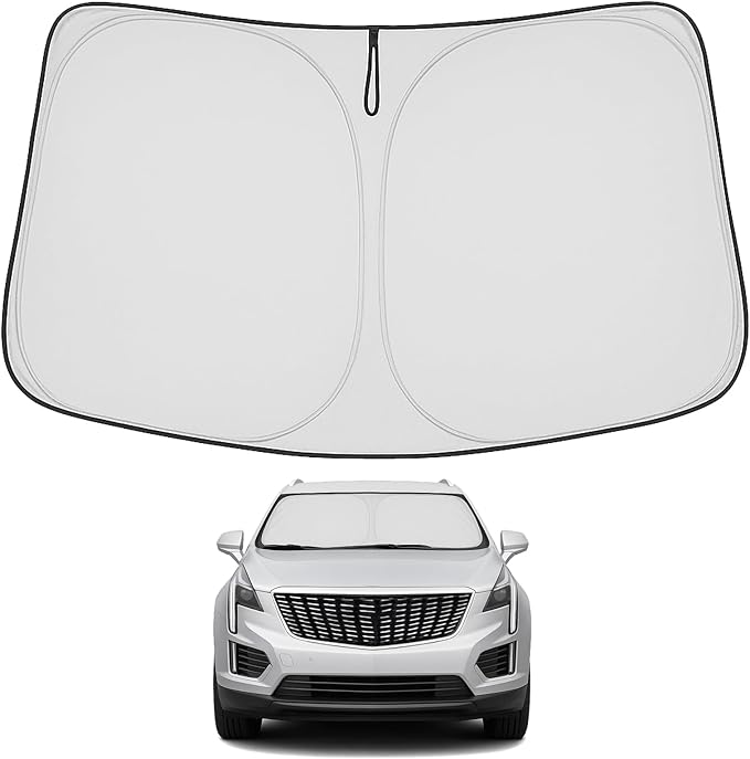Proadsy Custom Fit 2017-2026 Cadillac XT5 Windshield Sun Shade, Blocks Heat | 240T Heat Shield, Drops Temp 54°F, Blocks 99% UV, Prevents Dashboard Cracking, Summer Parking & Beach Trips, Easy Twist-Fold by Proadsy
