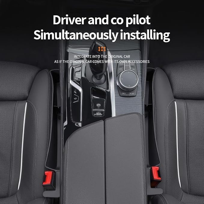 Car Seat Gap Filler, Seat Gap Organizer with Phone Holder, Car Seat Accessories, Car Organizer Fit Car SUV Truck-2PCS Gray - Image 6