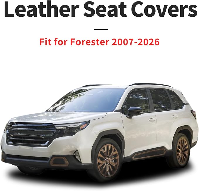 for Subaru Forester 2009-2026 Car Seat Covers, Front Pair, Red | Luxury Full Coverage Leather Seat Protectors, Waterproof Breathable, Non-Slip, Easy to Install, Airbag Compatible, All-Season - Image 4
