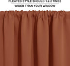 RYB HOME Cafe Blackout Curtains 24 inch Length, RV Camper Window Curtains | Short Small Half Window Tiers,Privacy,Thermal Insulated,Light UV Heat Blocking,Rod Pocket,W29 x L24,Burnt Orange,2 Panels - Image 8