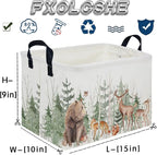 Rectangular Storage Basket,Kids Basket Animal Baskets Cute Storage Bins,Waterproof Collapsible Clothes Kids Storage Basket,Gift Basket,Animals Room Decor(Woodland Animal) - Image 9