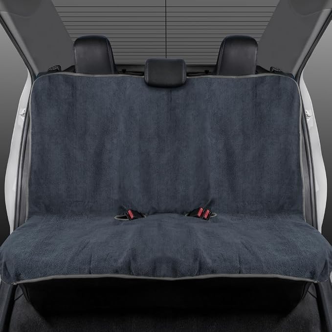 BDK UltraFit Towel Cloth Seat Covers for Cars Rear Bench Car Seat Cover Towel - Universal Fit Washable & Waterproof Seats Protectors for After Gym Workout, Hiking, Running, Beach Sports, and More by BDK