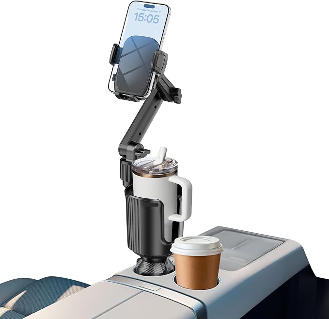 Cup Phone Mount for Car, Cup Phone Holder [2026 Upgraded] 20.5" Height Long Arm Phone Mount for Your Car/Truck/SUV Fit All 4.0-7.0in Smartphones iPhone, No Shake Design by Peastrex