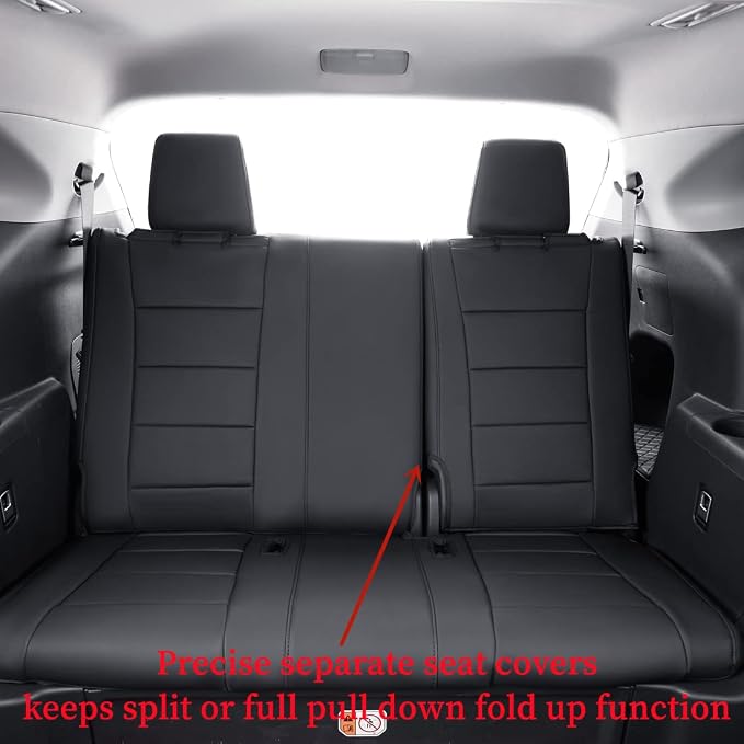 Full Set Car Seat Covers for Honda Odyssey 2011-2017,7-Seater,Faux Leather | for LX Only,2nd Row Captain Seats,Luxury Waterproof Seat Protector,Fit Like A Glove(Black) - Image 3