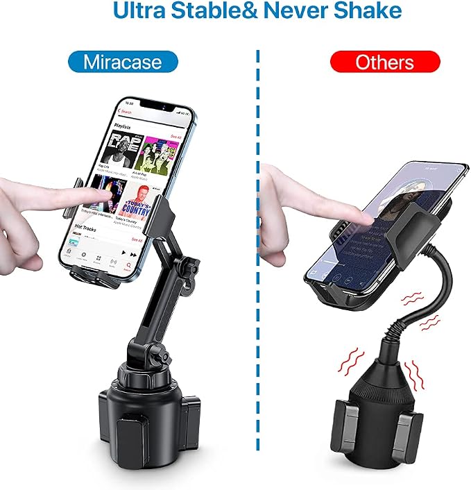 miracase Universal Cup Phone Holder for Car, [Upgraded Version] Adjustable Long Neck Car Cup Holder Phone Mount Cradle Friendly Compatible with iPhone Samsung Google and All Smartphones, Crystal Pink - Image 2