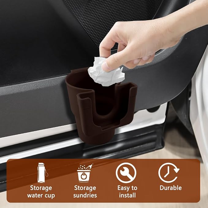 Car Cup Holder Expander, Cup Holder for Car, 2-in-1 Mobile Phone Drink Adapter, Auto Interior Accessories Multifunction Auto Seat Back and Armrest Box Storage Device for Most Vehicles (Brown) - Image 7