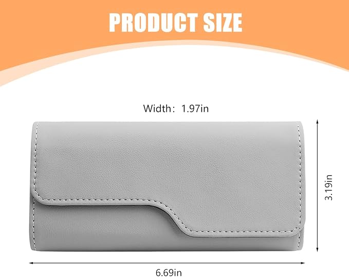 Zpana Sunglass Holder for Car Visor, Leather Auto Eyeglasses Sun Visor Organizer Case with Hidden Magnetic Closure, Auto Protective Glasses Storage Box, Universal for SUV RV Truck (Gray) - Image 2