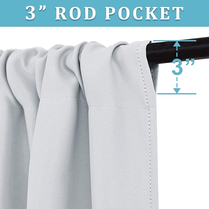RYB HOME Cafe Curtains 24 inch Length, Mini RV Curtains for Camper Windows | Temperature Regulating,Light UV Blocking,Privacy Protection,Short Small Half Window Tiers,W42 x L24,Greyish White,2 Panels - Image 3