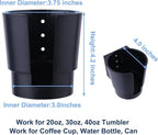 Universal Large Cup Holder Wall Mount, Heavy Duty Plastic Drink Holder | Work for Boat Car Truck RV Bus Tractor Wall Wood, Vertical or Horizontal Mount, Fit Most Cup Bottle Can Tumbler Black 2 Pack - Image 6