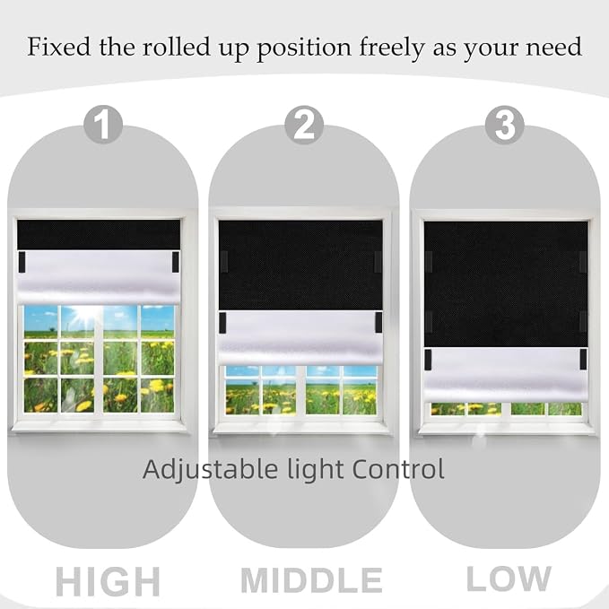 100% Blackout Blinds Magnetic Window Cover 57x40Inch,No Drill PortableCuttable Black Out Curtains for Nursery Bedroom,RV,Media Room with Hook & Loop Tape+Magnetic Closure - Image 6