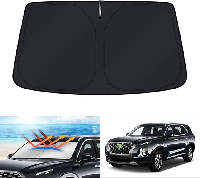 KUST Windshield Sun Shade Custom Fit Car Sun Shade for 2020-2025 2026 Hyundai Palisade Accessories Windshield Sunshade Window Shade Sun Visor Protector Foldable Blocks UV Rays Keep Car Cooler by KUST