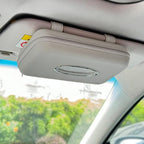 Car Tissue Holder, Sun Visor Tissue Holder, Zipper Car Visor Napkin Holder, PU Leather Backseat Tissue Case for Auto Vehicle (Grey) by Cartisen