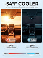 Proadsy Custom Fit 2014-2026 Jeep Grand Cherokee Car Windshield Sun Shade | Ice Crystal Micro-Refraction Blocks 99% UV, Drops Cabin Temp 54°F. Foldable Full Coverage for Summer Parking/Camping Privacy - Image 3