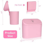 Accmor Car Trash Can with Lid, Leakproof Vehicle Garbage Organizer Holder Bin with 60 Pack Trash Bags, Mini Auto Dustbin Accessories Storage Container for Vans, SUVs, Office (Pink) - Image 2