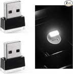 Sun Walker 2 PCS USB LED Car Interior Atmosphere Lamp, Plug-in USB Interface Trunk Ambient Light LED Decoration, Mini Portable Interior Night Lighting Kit for Most Vehicles (White) by Unknown