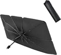Windshield Sun Shade, Sun-Proof and Heat Insulation Retractable Automatic Opening Parasol, Interior Anti-Aging Privacy Protection Cover, Universal Summer Accessories for Cars (Silver) by Unknown
