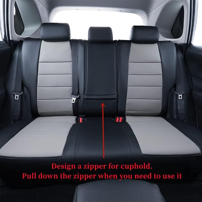 coverdream Custom Seat Covers Compatible with Select Toyota Corolla S,SE,XSE 2014 2015 2016 2017 2018 2019 - Leatherette (Black/Gray,Full Set) - Image 6