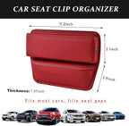 Kewucn Car Seat Gap Organizer, Adjustable Leather Front Seat Gap Filler Storage Box, Multifunctional Auto Console Side Pocket Organizer for Phone Glasses Key Card, Car Accessories (Red) - Image 2