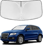 Windshield Sun Shade for Audi SQ5 2014-2017 - 4 Layers Car Sunshade | Front Windows Shade Cover Custom Fit Q5 Sun Visor 250T Retractable Shade Blocks UV Rays Car Accessories by ZOIBVCARSUNSHADE