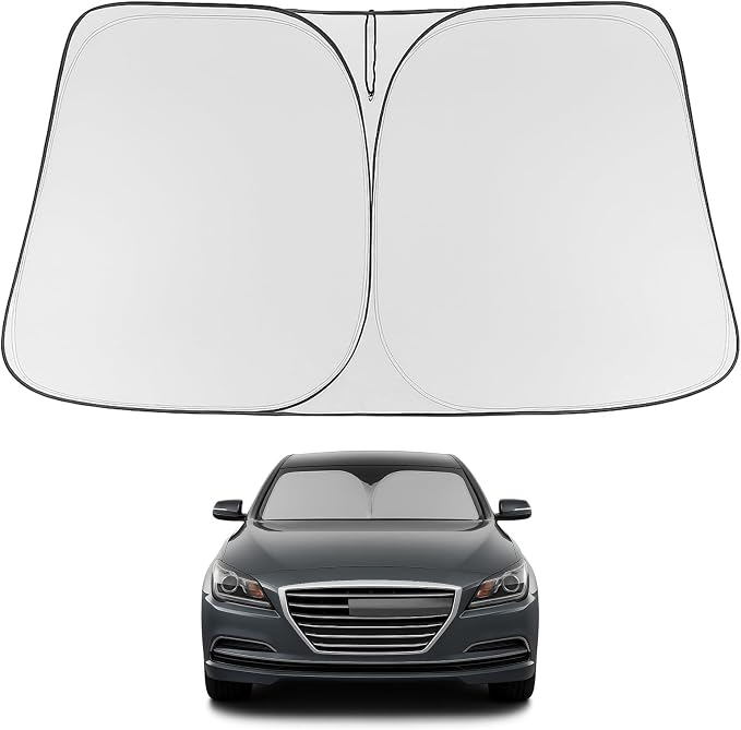 Proadsy Custom Fit Car Windshield Sun Shade for 2015-2016 Hyundai Genesis | 240T Heat Shield, Drops Temp 54°F, Blocks 99% UV, Prevents Dashboard Cracking, Summer Parking & Beach Trips, Easy Twist-Fold by Proadsy