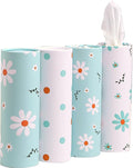 Car Tissue Holder with Facial Tissues Bulk - 4 PK Car Tissues Cylinder, Tissue Holder for Car, Travel Tissues for Car Cup Holder, Refill Car Tissue Box Round Container by WinooDesign