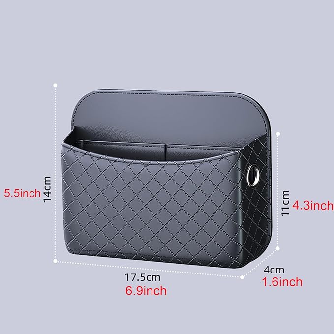 2 PCS Car Seat Side Storage Pocket Organizer Holder for Auto Door, Console, Vehicle Seat Gap Filler Tray Bag for Phone, Pen, Key, Sunglass, Invoice, Car Registration, Notepad, Card, USB Data Line - Image 3