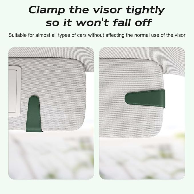 Sotfamily Magnetic Sunglass Holder for Car Visor, 2 Packs, Faux Leather | Strong Magnetism, for Most Car Visors, No Marks on Visor, Gift-Ready Packaging, Sunglass Organizer, Car Accessories for Men - Image 9