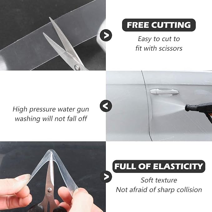 CloudBuyer Universal Door Edge Protector, Clear Sill Guard Film with Anti-Collision Protection for Vehicles (33Ft x 4In, Transparent) - Image 2